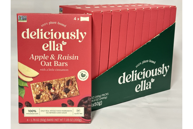 Deliciously Ella Apple & Raisin Oat Bars – 48 x 50g – Vegan, Gluten Free, Healthy Snack Bars