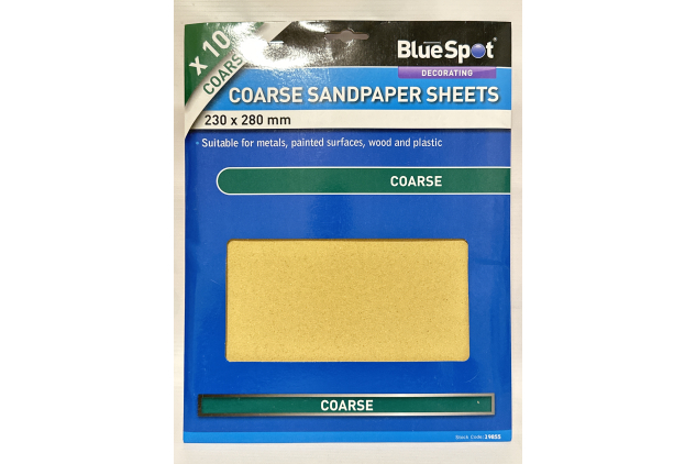 Blue Spot Tools 19855 Coarse Sandpaper, Black, 230 x 280 mm