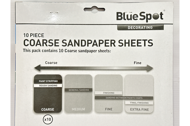 Blue Spot Tools 19855 Coarse Sandpaper, Black, 230 x 280 mm