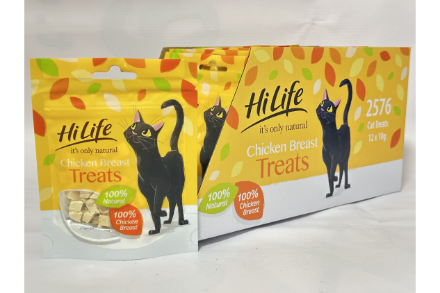 HiLife Chicken Breast Cat Treats 12 x 10 g – 100% Natural Freeze-Dried Grain-Free Chicken Treats