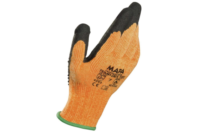 MAPA Professional TempDex 720 Thermal Gloves – Cut Resistant Nitrile Work Gloves | Size 7 (S) | Heat & Grip Protection