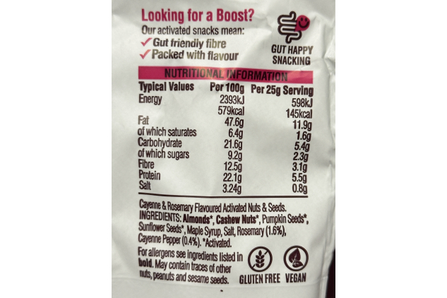 Boundless Sweet Chilli Activated Nuts & Seeds Mix 16 x 25g | Gut Healthy Vegan Protein Snack