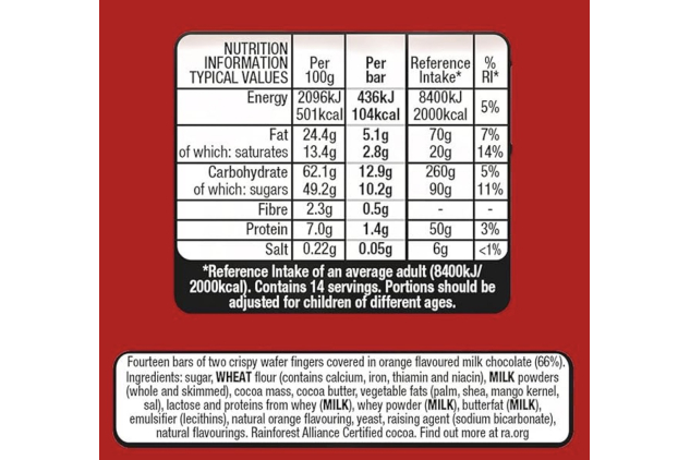 Kit Kat Orange Chocolate Biscuit Bars Multipack – 14 x 2-Finger Bars