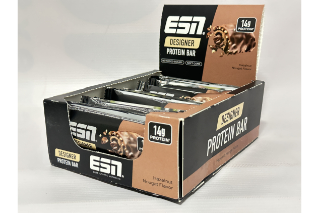 ESN Designer Protein Bar Hazelnut Nougat 12 x 45g – High Protein, No Added Sugar