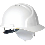 JSP Mk7 Vented Safety Helmet with Retractaspec Visor – Slip Ratchet Adjustment – White