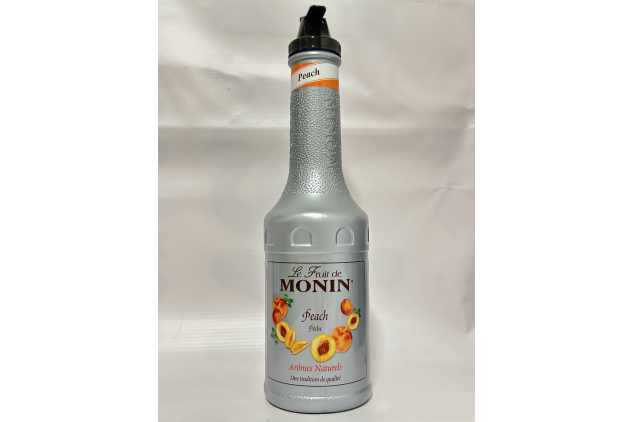Monin Peach Fruit Mix Puree 4 x 1L – 50% Real Peach, Vegan, Natural Flavours, Cocktail & Smoothie Mix