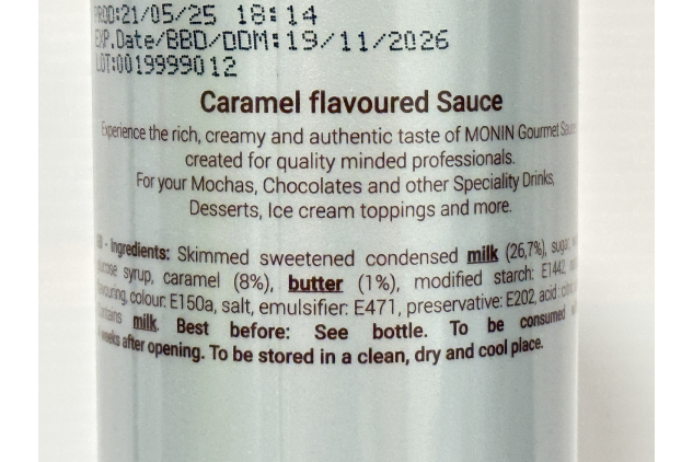 Monin Premium Caramel Sauce 6 x 500ml – Natural Flavour, Dessert & Beverage Topping, Vegetarian Bulk Pack
