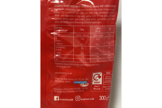 Fruit-tella Juicy Chews 300g – Assorted Fruit Flavour Chewy Sweets, Vegan, Natural Colours & Flavours