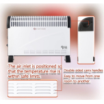 Convector Radiator Heater 2000W – Adjustable Thermostat, Wall & Floor Mount, White | SEE DESCRIPTION