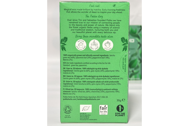 Pukka Herbs Mint Matcha Green Organic Herbal Tea – 4 Packs (80 Sachets)