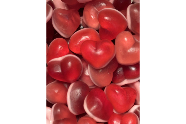 Gummy Love Hearts Sweets – Cherry Flavour – 2.5kg Bulk Bag | Pick & Mix Supplies