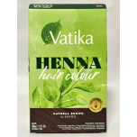 Vatika Henna Hair Colour Natural Brown 6 x 10g | 100% Ammonia Free | Herbal Hair Dye | Long-Lasting Shine & Grey Coverage
