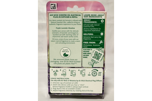 Air Wick Essential Oils Plug In & Refill – Purple Lavender Meadow | Long-Lasting Freshness up to 100 Days