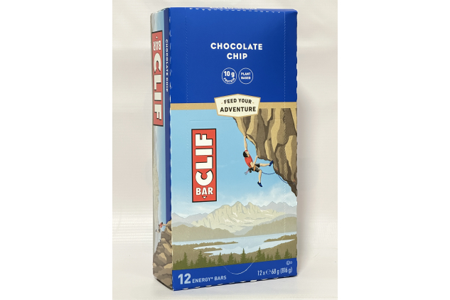 CLIF BAR Energy Bars – Chocolate Chip – 24 x 68g (2 x 12 Pack) | Plant Based Protein Snack