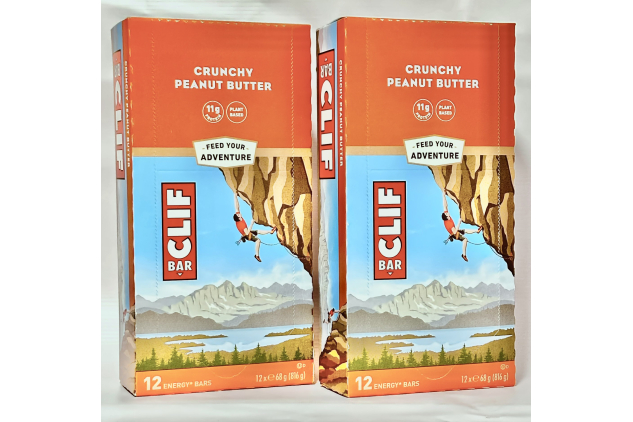 CLIF BAR Crunchy Peanut Butter – Plant Based Protein Snack – 24 x 68g (2 Boxes)