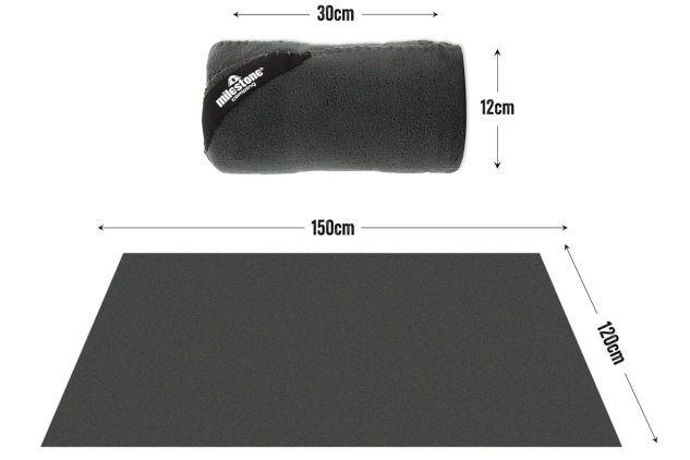 Milestone Camping Thermal Fleece Blanket 150x120cm – Soft 200GSM Polar Fleece, Charcoal