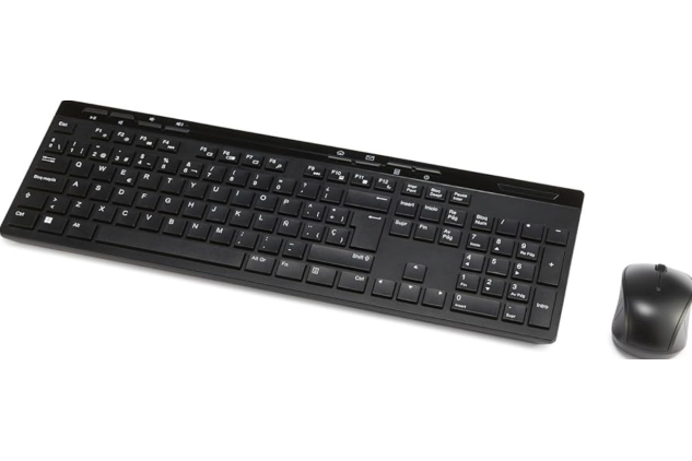 Wireless Keyboard & Mouse Combo (Spanish Layout) – Full Size 2.4GHz USB Set, Black | SEE DESCRIPTION