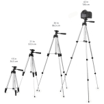 Aluminium Tripod for Smartphone & Camera – 3-Axis Rotation, Carry Bag | 127cm / 50 inch