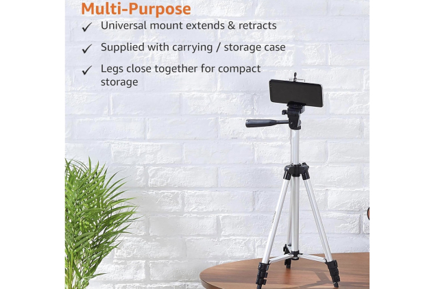 Aluminium Tripod for Smartphone & Camera – 3-Axis Rotation, Carry Bag | 127cm / 50 inch