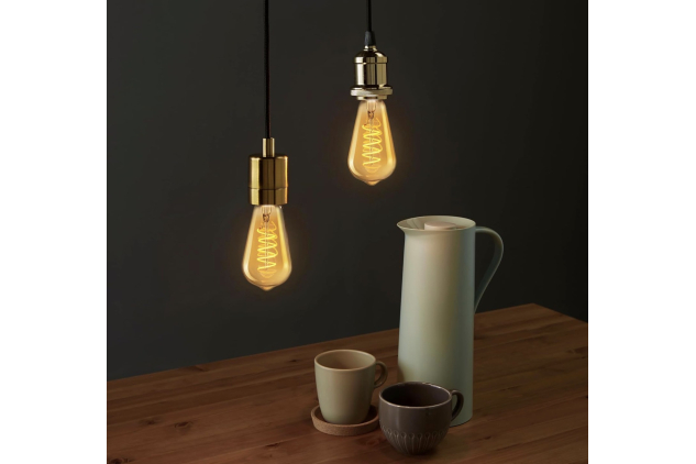 E27 Vintage LED Light Bulbs – Retro Amber Glass, Dimmable, Ultra Warm Light | ST64 4W (Pack of 2)