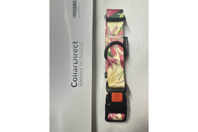 CollarDirect Floral Dog Collar Nylon Pattern Flower Print Adjustable Pet Collars for Dogs 14 - 18 Inch