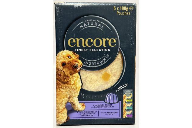 Encore Natural Wet Dog Food Pouches – Finest Chicken Selection in Jelly | 30 x 100g (6 x 5 Packs) | Bulk Buy Value Case