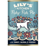 Lily’s Kitchen Fishy Fish Pie Natural Wet Dog Food | Complete Grain-Free Meal with Turkey, Salmon & Herring | 24 x 400g (4 Packs of 6 Tins)