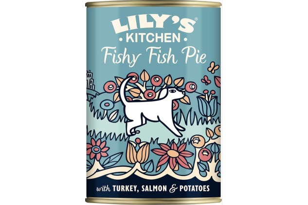 Lily’s Kitchen Fishy Fish Pie Natural Wet Dog Food | Complete Grain-Free Meal with Turkey, Salmon & Herring | 24 x 400g (4 Packs of 6 Tins)