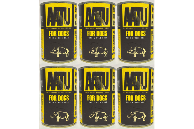 AATU 90/10 Wet Dog Food – Pork & Wild Boar | Grain-Free, Natural High Protein (6 x 400g)
