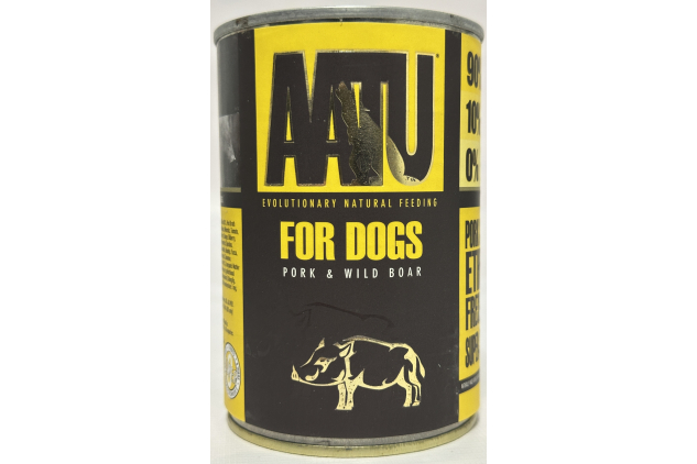 AATU 90/10 Wet Dog Food – Pork & Wild Boar | Grain-Free, Natural High Protein (6 x 400g)