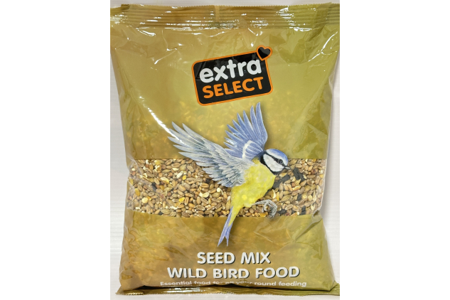 Extra Select Wild Bird Seed Mix – 3 x 1kg (3kg Total) | High-Energy All-Year Bird Feed with Black Sunflower Seeds, Wheat & Millet