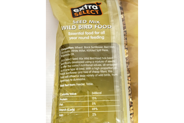 Extra Select Wild Bird Seed Mix – 6 x 1kg (6kg Total) | High-Energy All-Year Bird Feed with Black Sunflower Seeds, Wheat & Millet