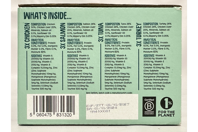 Scrumbles Classic Selection Pâté Wet Cat Food – Natural Grain-Free Recipe | 24 x 80g (2 Packs of 12)