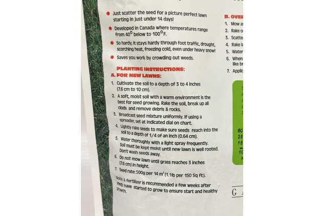 Canada Green Grass Seed 1KG (2 x 500g Bags) | Fast-Growing, All-Season Lawn Repair & Patch Seed