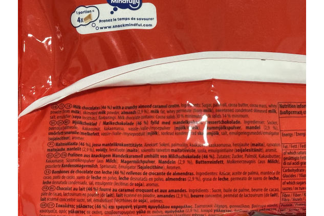 Daim Mini Chocolate Bars – Milk Chocolate with Crunchy Almond Caramel Centre – 460g Bag (Approx. 60 Pieces, Individually Wrapped)