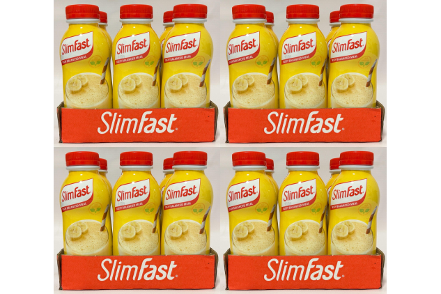 SlimFast Ready To Drink Shake – Banana Flavour Meal Replacement – 24 × 325 ml Bulk Pack
