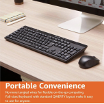 Wireless Keyboard and Mouse Combo Set | Full-Size QWERTY UK Layout | 2.4GHz USB Receiver | Black