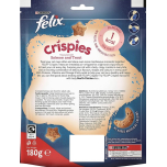 FELIX Crispies Cat Treats – Salmon & Trout Flavour – Light, Crunchy, Low-Calorie Snack for Cats – 5 x 180 g (Bulk Pack)