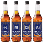 Tate & Lyle Barista Collection Caramel Syrup – 750ml (Pack of 4) | Vegan & Fairtrade Coffee Syrup | Bulk Buy Deal