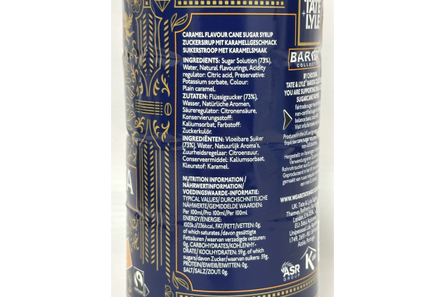 Tate & Lyle Barista Collection Caramel Syrup – 750ml (Pack of 4) | Vegan & Fairtrade Coffee Syrup | Bulk Buy Deal