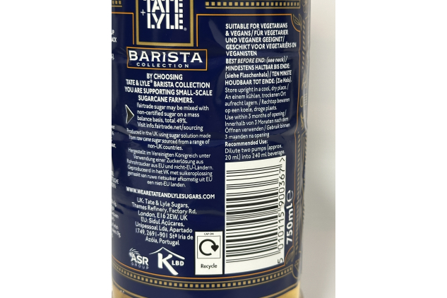 Tate & Lyle Barista Collection Caramel Syrup – 750ml (Pack of 4) | Vegan & Fairtrade Coffee Syrup | Bulk Buy Deal