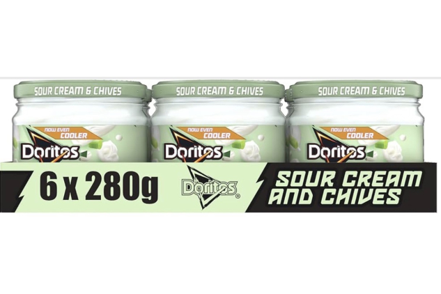 Doritos Cool Sour Cream & Chives Sharing Dip – 280g (Case of 6) | Creamy Snack Dip for Crisps, Nachos & Parties