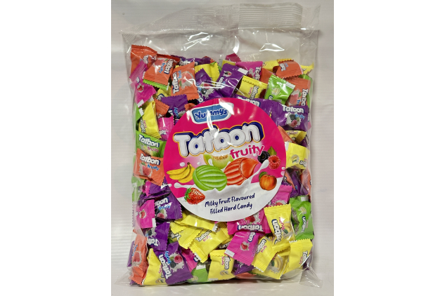 Fruit Hard Candy With Smooth Filling – 1kg Bulk Bag | Assorted Milky Fruit Flavoured Filled Sweets | Individually Wrapped | Halal