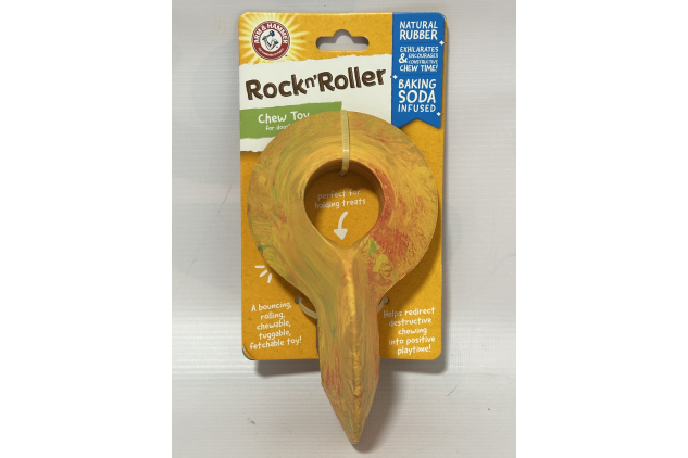 Arm & Hammer Rock-N-Roller Stuffable Dental Chew Toy for Dogs | Natural Rubber | Treat Dispenser | Cleans Teeth & Reduces Plaque