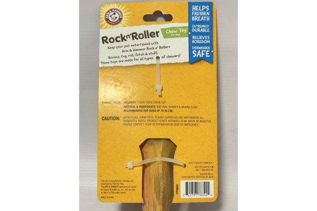 Arm & Hammer Rock-N-Roller Stuffable Dental Chew Toy for Dogs | Natural Rubber | Treat Dispenser | Cleans Teeth & Reduces Plaque