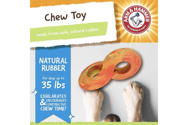 Arm & Hammer Rock-N-Roller Stuffable Dental Chew Toy for Dogs | Natural Rubber | Treat Dispenser | Cleans Teeth & Reduces Plaque