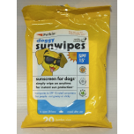 Petkin Doggy Sunwipes SPF 15 | Sunscreen Wipes for Dogs | 20 Jumbo Wipes | Vanilla Coconut Scent