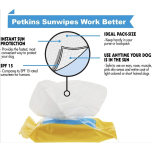 Petkin Doggy Sunwipes SPF 15 | Sunscreen Wipes for Dogs | 20 Jumbo Wipes | Vanilla Coconut Scent