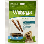 WHIMZEES by Wellness Veggie Sausage Dog Dental Sticks – Small Breeds (7–12kg) | 28 Treats (420g) | Natural, Grain-Free, Vegetarian Dental Chews