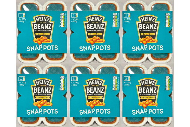 Heinz Beanz Snap Pots – 6 Packs of 4 (24 x 200g) | Past BBE